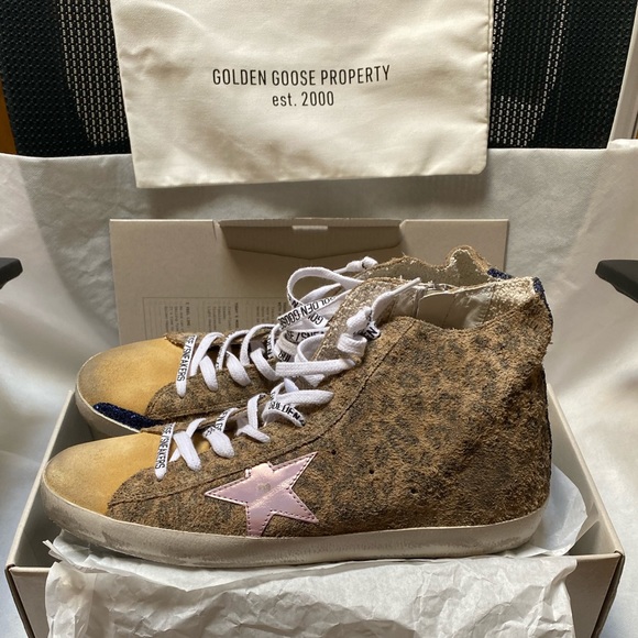 NIB Golden Goose Francy Leopard Suede Sneaker, 39 - Picture 5 of 16
